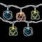 10ct. White Twine Wrapped Multicolor Ball String Lights with Green Wire